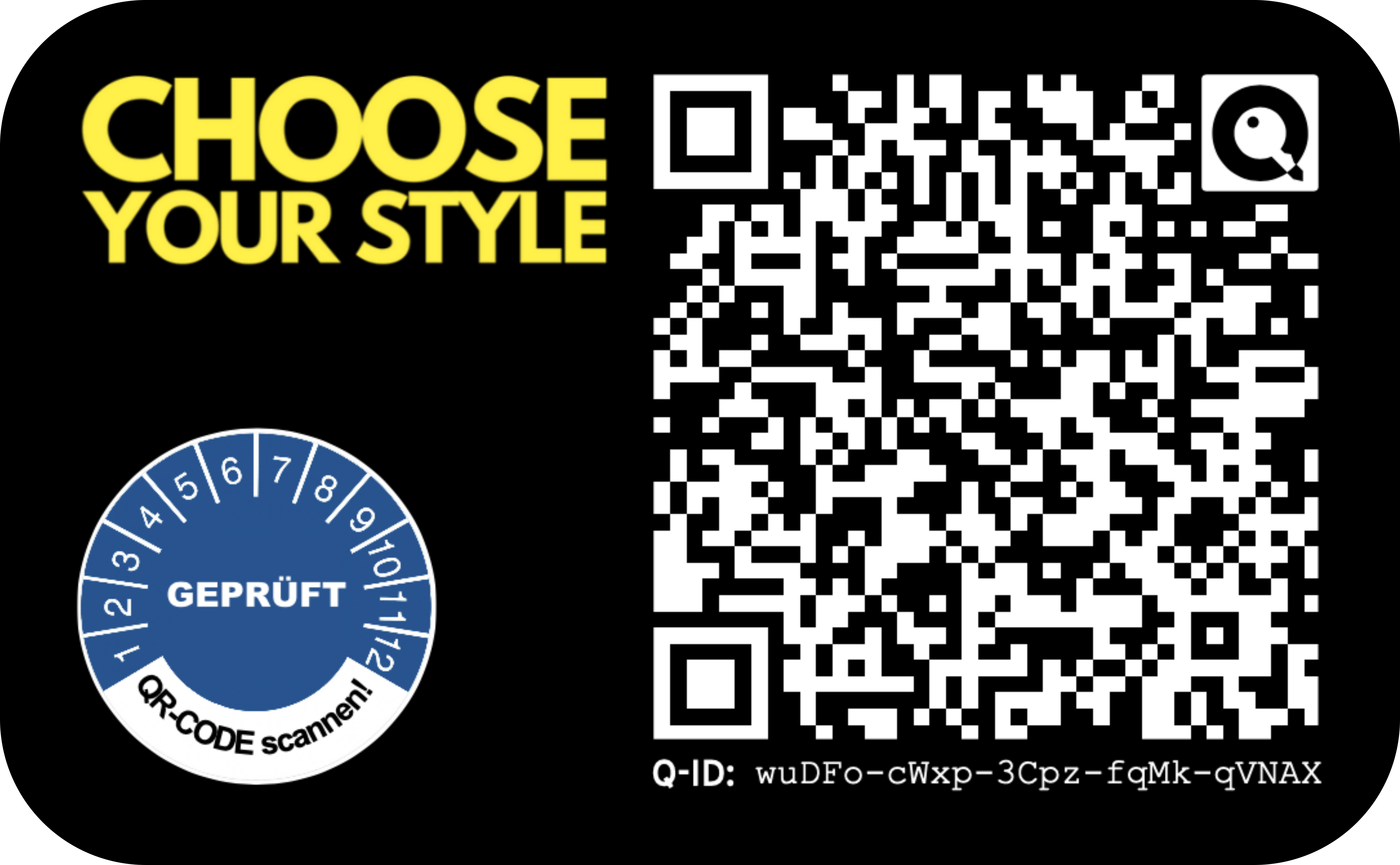 QIKY Style-Auswahl für digitales Typenschild